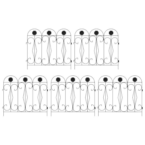 vidaXL Zahradn&iacute; plot Trel&aacute;ž Čern&aacute; 305,5 x 55,5 x 0,3 cm