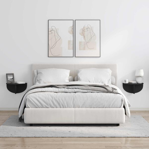 vidaXL N&aacute;stěnn&aacute; polička 2 pcs Čern&aacute; 38 x 19 x 19 cm kompozitn&iacute; dřevo