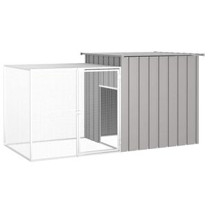 vidaXL Klec pro kuřata &scaron;ed&aacute; 200 x 91 x 100 cm pozinkovan&aacute; ocel