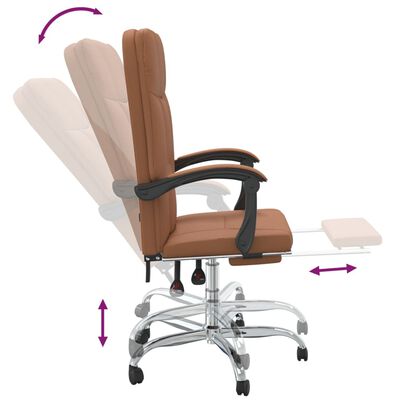 vidaXL Polohovací kancelářská židle hnědá umělá kůže