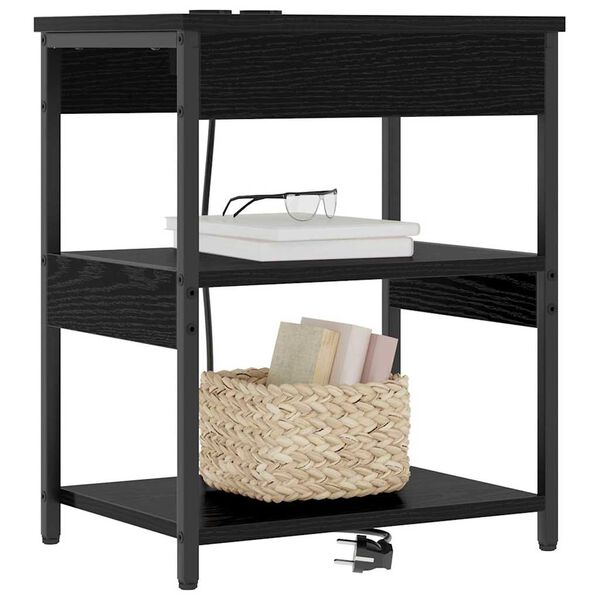 vidaXL Nočn&iacute; skř&iacute;ňka Čern&yacute; dub 41 x 31 x 51 cm kompozitn&iacute; dřevo