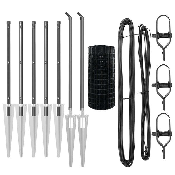 vidaXL Plot s sloupkem &Scaron;ed&aacute; 0,6 x 10 m Ocel a PVC