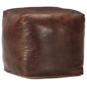 vidaXL Sedac&iacute; puf tmavě hněd&yacute; 40 x 40 x 40 cm prav&aacute; koz&iacute; kůže