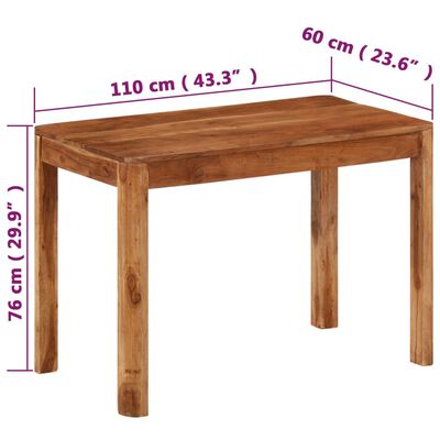 vidaXL Jídelní stůl masivní akácie s medovým povrch 110 x 60 x 76 cm