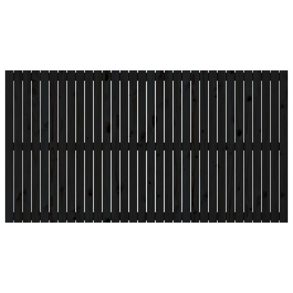 vidaXL N&aacute;stěnn&eacute; čelo postele čern&eacute; 204x3x110 cm masivn&iacute; borov&eacute; dřevo