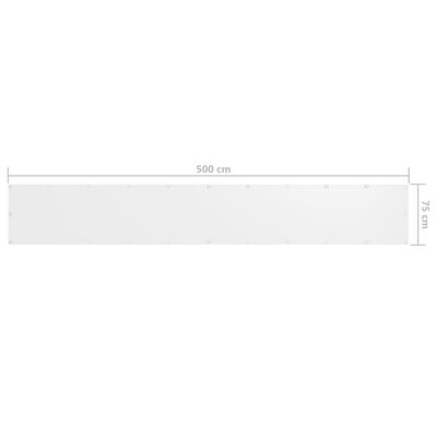 vidaXL Balkónová zástěna bílá 75 x 500 cm oxfordská látka