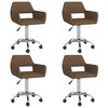 vidaXL Otočn&eacute; j&iacute;deln&iacute; židle 4 ks hněd&eacute; textil