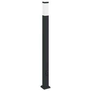 vidaXL Sloupkov&eacute; sv&iacute;tidlo se z&aacute;suvkou 110 cm čern&eacute; IP44