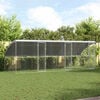 vidaXL Ps&iacute; kennel s &uacute;loži&scaron;těm 3 pcs Stř&iacute;brn&aacute; 6 x 2 x 2 m Ocel