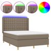 vidaXL Box spring postel s matrac&iacute; a LED taupe 140x190 cm textil