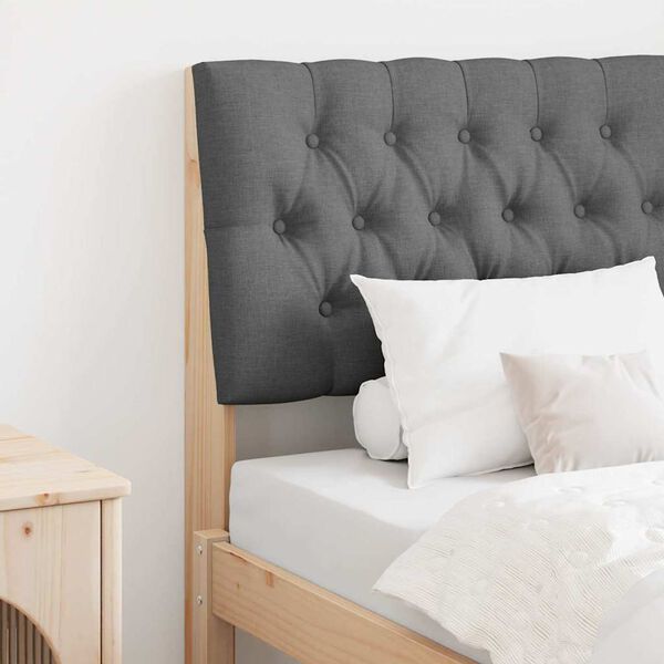 vidaXL Čalouněn&eacute; čelo postele Tmavě &scaron;ed&aacute; 80 cm Masivn&iacute; borov&eacute; dřevo