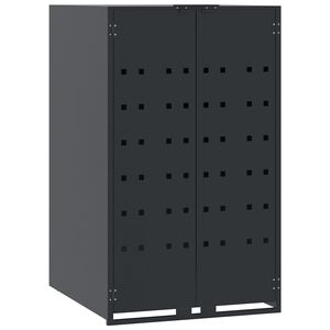 vidaXL &Uacute;ložn&yacute; prostor na popelnici na kolečk&aacute;ch pro jednu popelnici antracitov&yacute; 69 x 79 x 117 cm ocelov&yacute;