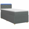 vidaXL Box spring postel s matrac&iacute; a LED Tmavě &scaron;ed&aacute; 90 x 190 cm Textil