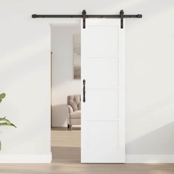 vidaXL Posuvn&eacute; dveře B&iacute;l&aacute; 61 x 198,5 cm Masivn&iacute; borov&eacute; dřevo