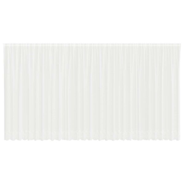 vidaXL Čipkov&yacute; Z&aacute;věs se z&aacute;clonami B&iacute;l&aacute; 200 x 750 cm Polyester