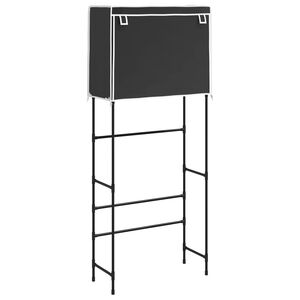 vidaXL 2patrov&yacute; &uacute;ložn&yacute; reg&aacute;l nad pračku čern&yacute; 71x29,5x170,5 cm železo