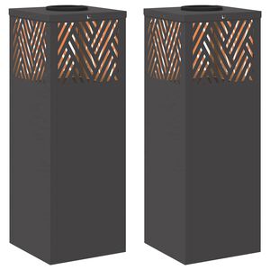 vidaXL Sol&aacute;rn&iacute; LED Cestovn&iacute; Světlo 2 pcs Čern&aacute; Studeně v&aacute;lcovan&aacute; ocel