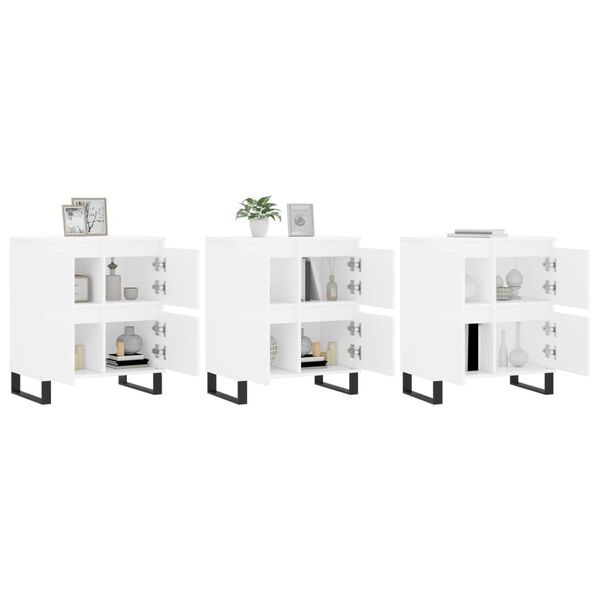 vidaXL Př&iacute;born&iacute;ky 3 ks b&iacute;l&eacute; kompozitn&iacute; dřevo