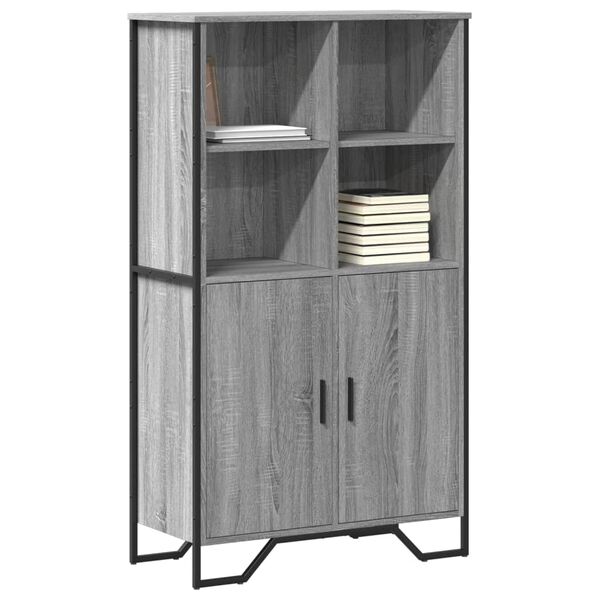 vidaXL Highboard &scaron;ed&yacute; sonoma 79,5 x 35,5 x 137,5 cm kompozitn&iacute; dřevo