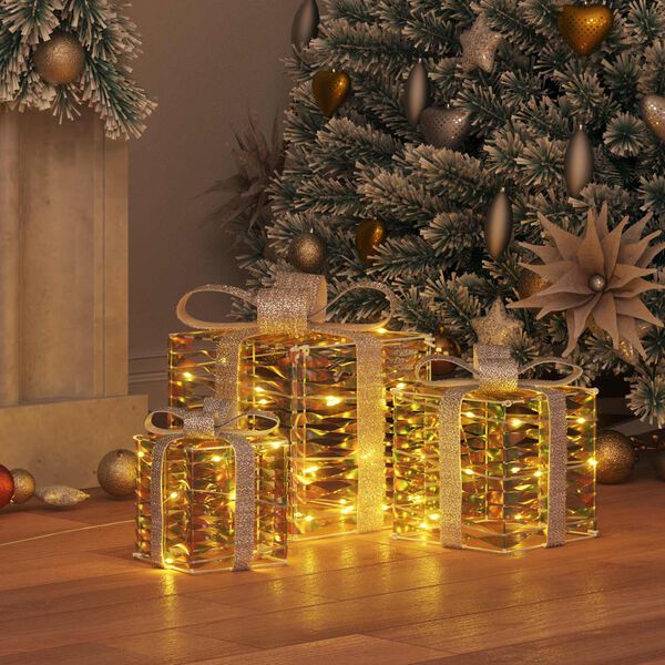 vidaXL D&aacute;rkov&aacute; krabice 3 pcs Tepl&aacute; b&iacute;l&aacute; 20 x 20 x 20 cm PET