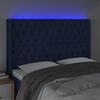 vidaXL Čelo postele s LED modr&eacute; 163 x 16 x 118/128 cm textil