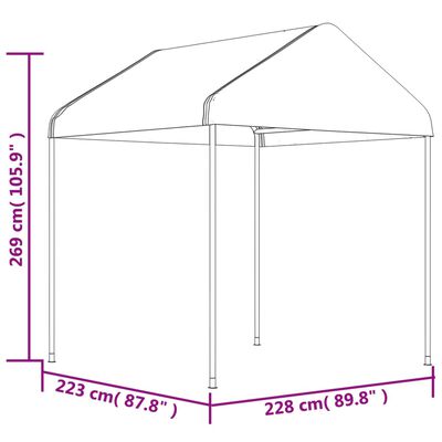 vidaXL Altán se střechou bílý 2,28 x 2,23 x 2,69 m polyethylen