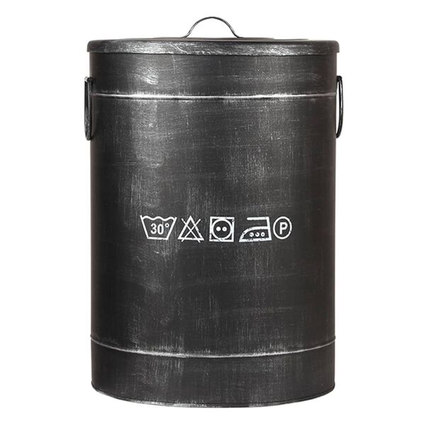 LABEL51 Box na pr&aacute;dlo 40 x 40 x 58 cm L čern&yacute; s patinou