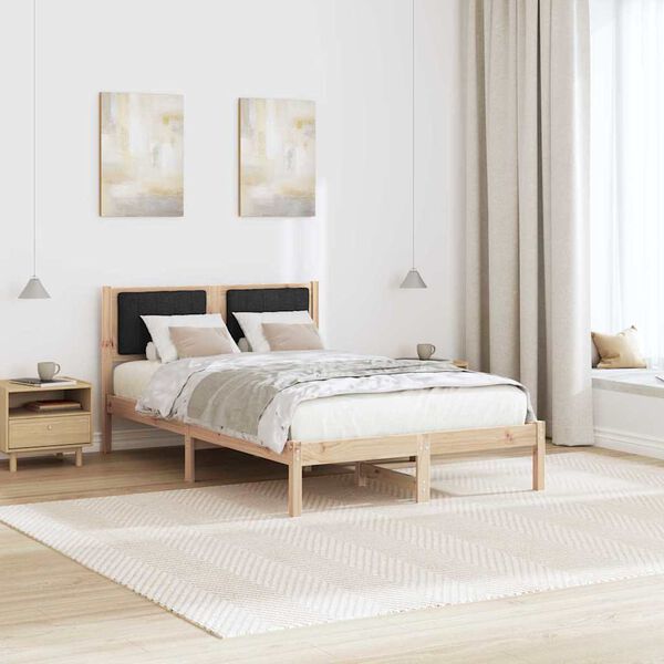 vidaXL R&aacute;m postele s čalouněn&yacute;m čelem s čelo Čern&aacute; 120 x 200 cm