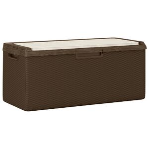 vidaXL Zahradn&iacute; &uacute;ložn&yacute; box s podu&scaron;kou hněd&yacute; 350 l PP