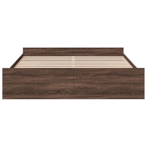 vidaXL R&aacute;m postele se z&aacute;suvkami hněd&yacute; dub 200x200 cm kompozitn&iacute; dřevo
