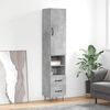 vidaXL Skř&iacute;ň highboard betonově &scaron;ed&aacute; 34,5x34x180 cm kompozitn&iacute; dřevo