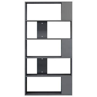 vidaXL Knihovna/zástěna šedá vysoký lesk 80 x 24 x 159 cm