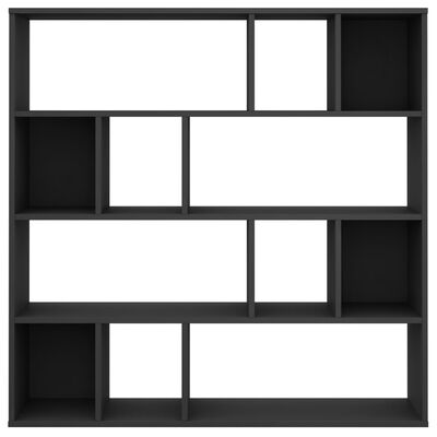 vidaXL Knihovna / dělící stěna černá 110 x 24 x 110 cm dřevotříska