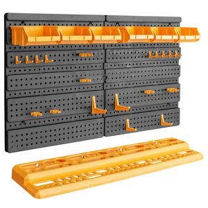 vidaXL Stěna na n&aacute;řad&iacute; 646 x 385 mm 26 drž&aacute;ků PP