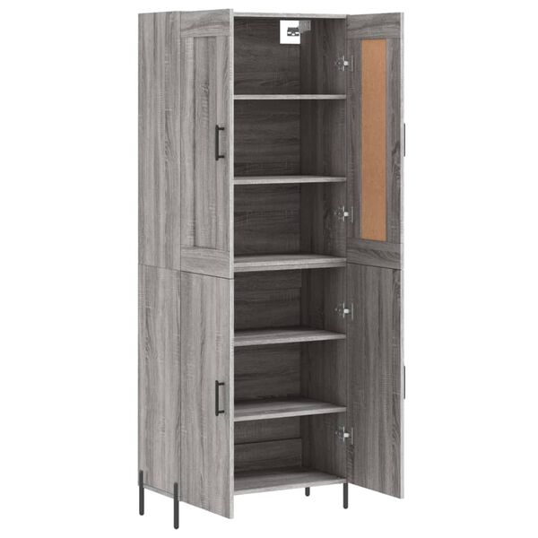 vidaXL Skř&iacute;ň highboard &scaron;ed&aacute; sonoma 69,5 x 34 x 180 cm kompozitn&iacute; dřevo