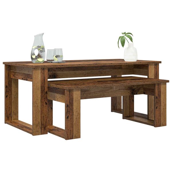 vidaXL Sada konferenčn&iacute;ch stolků 2 pcs Star&eacute; dřevo kompozitn&iacute; dřevo