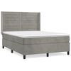 vidaXL Box spring postel s matrac&iacute; světle &scaron;ed&aacute; 140x190 cm samet