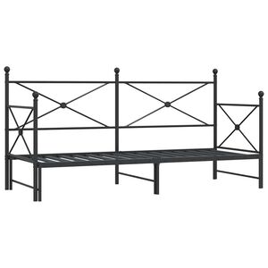 vidaXL V&aacute;lenda se přist&yacute;lkou bez matrace čern&aacute; 75 x 190 cm ocel