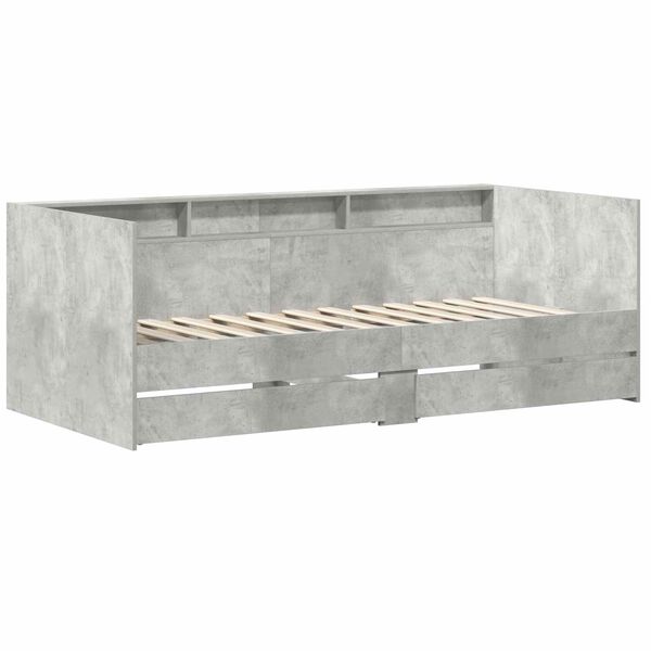 vidaXL Denn&iacute; postel se z&aacute;suvkou &Scaron;ed&aacute; 90 x 200 cm kompozitn&iacute; dřevo