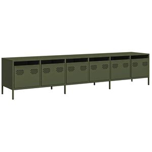 vidaXL TV skř&iacute;ňka olivov&aacute; 202 x 39 x 43,5 cm ocel v&aacute;lcovan&aacute; za studena