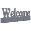 vidaXL N&aacute;stěnn&yacute; vě&scaron;&aacute;k WELCOME &scaron;ed&yacute; 74 x 29,5 cm