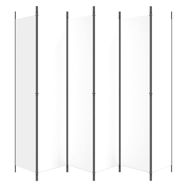 vidaXL 6d&iacute;ln&yacute; parav&aacute;n b&iacute;l&yacute; 300x220 cm textil