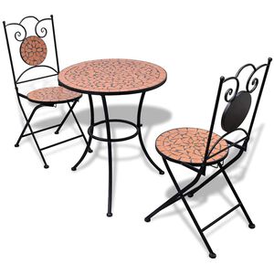 vidaXL 3d&iacute;ln&yacute; bistro set mozaikov&yacute; keramick&yacute; terakota