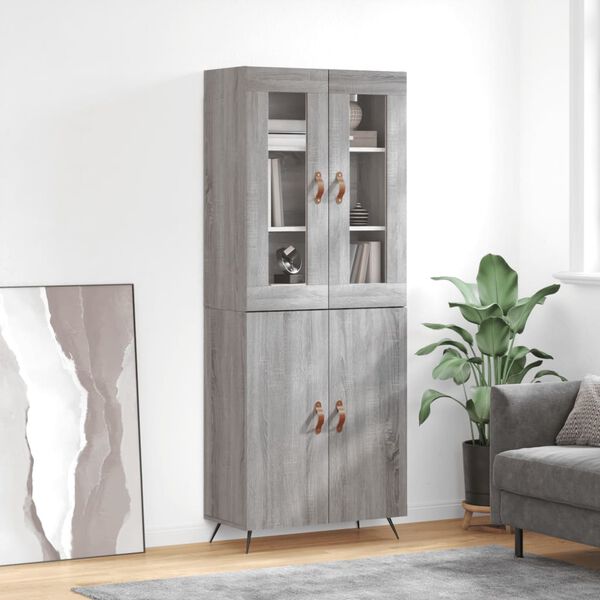 vidaXL Skř&iacute;ň highboard &scaron;ed&aacute; sonoma 69,5 x 34 x 180 cm kompozitn&iacute; dřevo