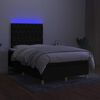 vidaXL Box spring postel s matrac&iacute; a LED čern&aacute; 120x190 cm textil