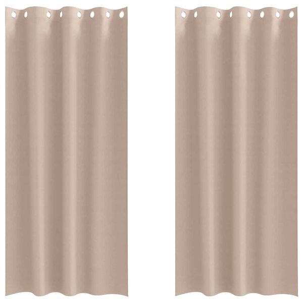 vidaXL Z&aacute;věsy na zatemněn&iacute; s kroužky 2 pcs Taupe 245 x 140 cm