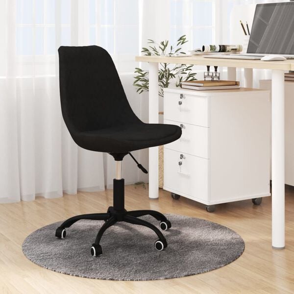 vidaXL Otočn&aacute; j&iacute;deln&iacute; židle čern&aacute; textil