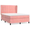 vidaXL Box spring postel s matrac&iacute; růžov&aacute; 140x190 cm samet