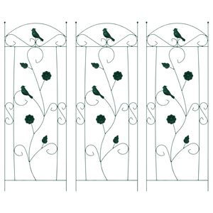 vidaXL Zahradn&iacute; plot 3 ks Zelen&aacute; 110 x 40 cm Ocel