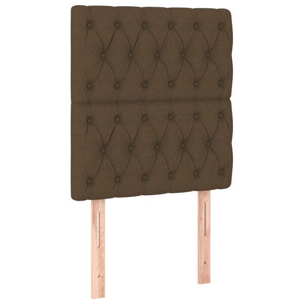 vidaXL Čelo postele tmavě hněd&eacute; 80x7x118/128 cm l&aacute;tkov&eacute;